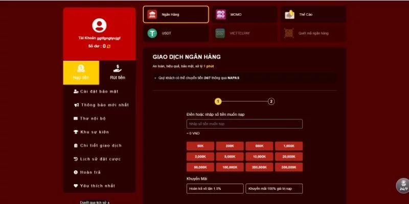 Việc nạp tiền vào tài khoản 33WIN là bước cần thiết Việc nạp tiền vào tài khoản 33WIN là bước cần thiết